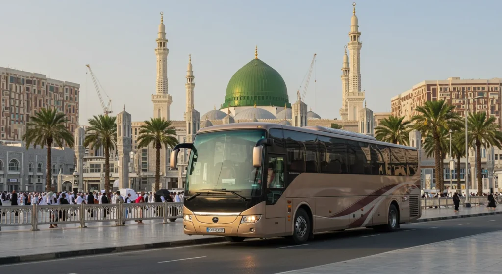 Modern Coasters for comfortable family Umrah trips.